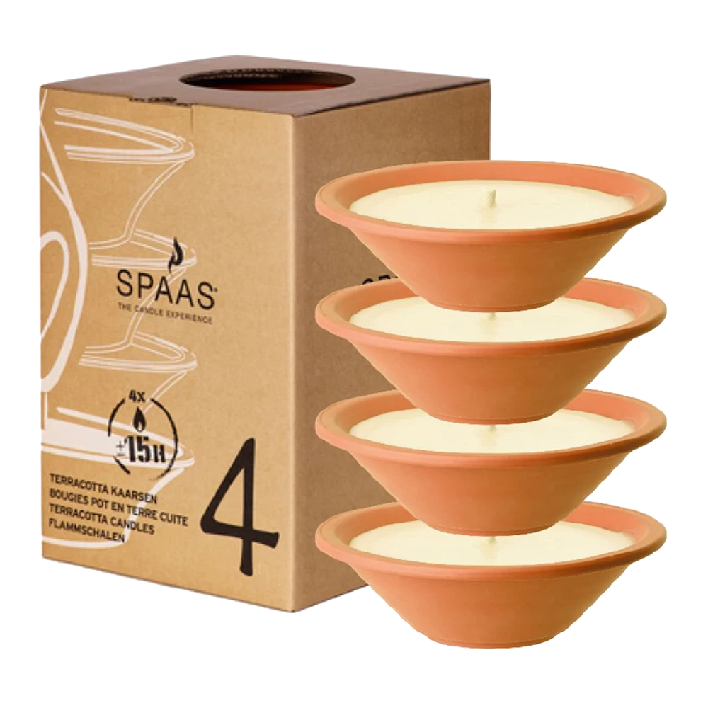 4x Ronde Vuurpot Large - Set Van 4 - Oranje Terracotta - SPAAS