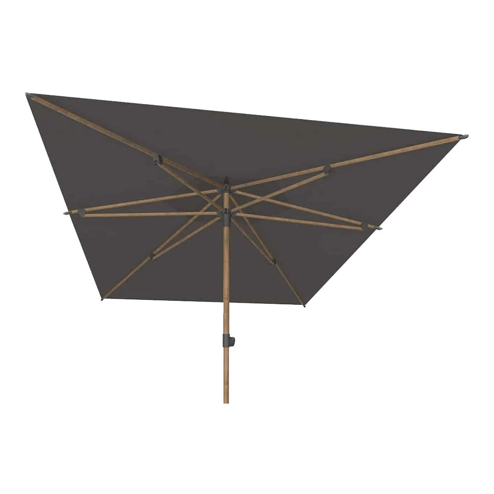 Azzurro Stokparasol 200 X 300 Cm - Charcoal / Woodlook 1 Azzurro Stokparasol 200 X 300 Cm - Charcoal / Woodlook