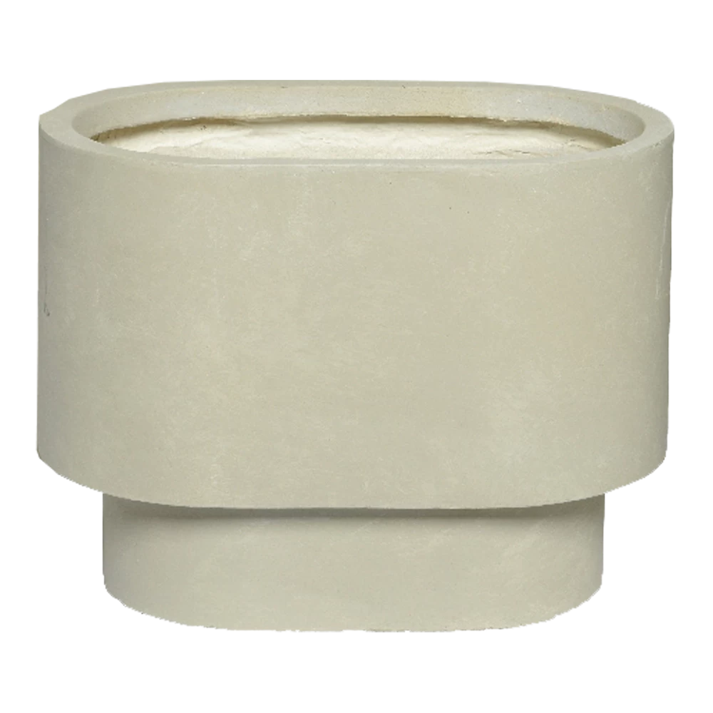 Bloempot Alexis Ovaal - L52 X B34 X H40cm - Beige 1 Bloempot Alexis Ovaal - L52 X B34 X H40cm - Beige