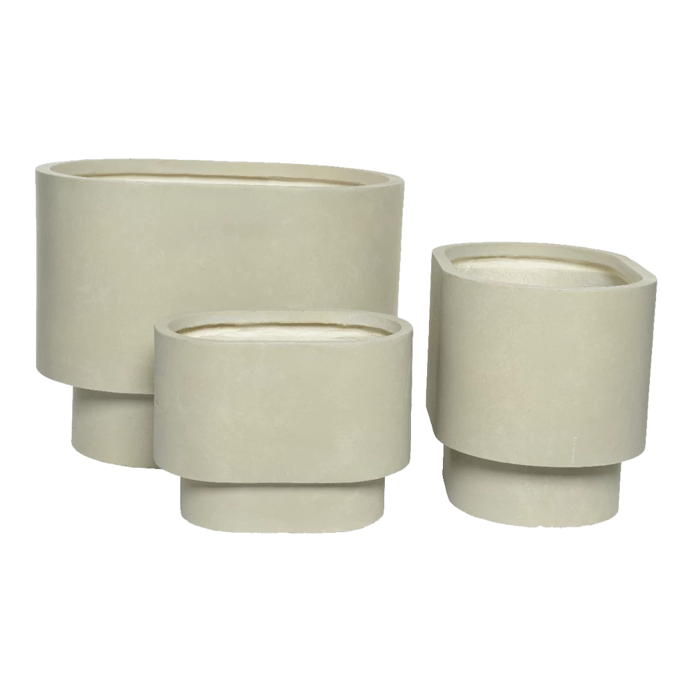 Bloempot Alexis Ovaal - L52 X B34 X H40cm - Beige 2 Bloempot Alexis Ovaal - L52 X B34 X H40cm - Beige - Afbeelding 2