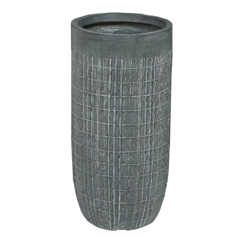 Bloempot Bryan Hoog - D24 X H49cm - Grijs 1 Bloempot Bryan Hoog - D24 X H49cm - Grijs