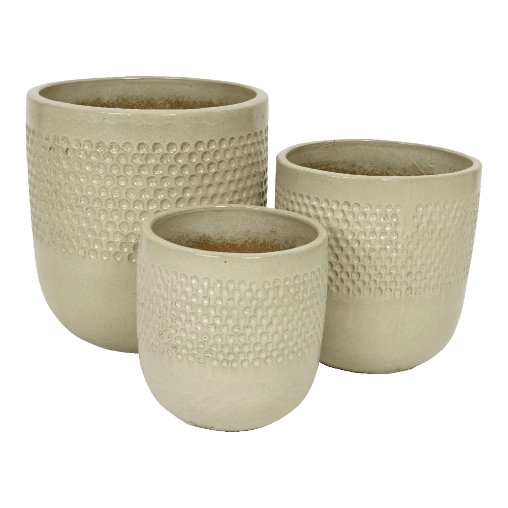 Bloempot Collin - D33 X H34cm - Creme 2 Bloempot Collin - D33 X H34cm - Creme - Afbeelding 2