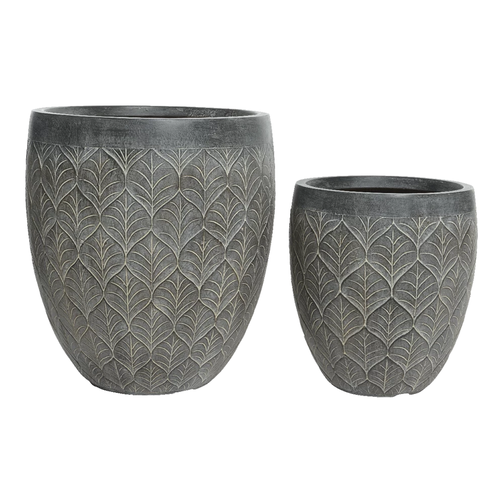 Bloempot Ella - D31 X H33cm - Grijs 2 Bloempot Ella - D31 X H33cm - Grijs - Afbeelding 2