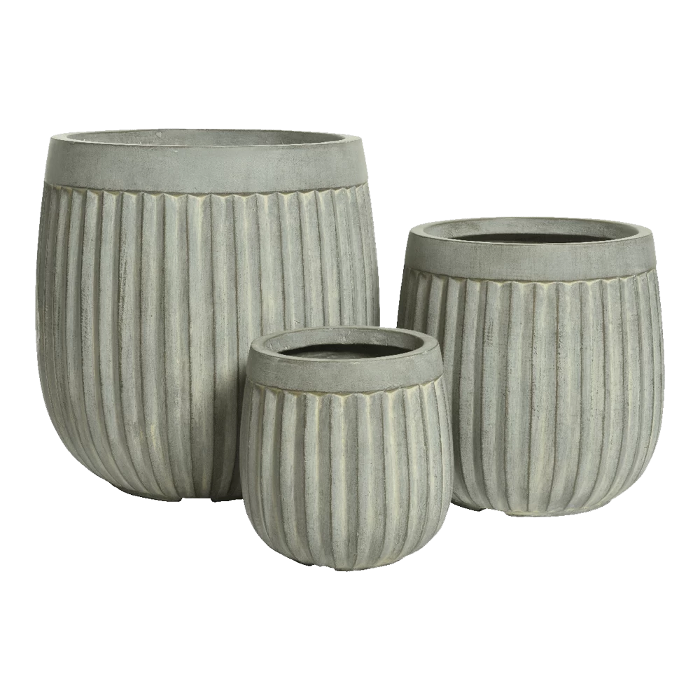 Bloempot Laura - D32 X H32cm - Grijs 2 Bloempot Laura - D32 X H32cm - Grijs - Afbeelding 2