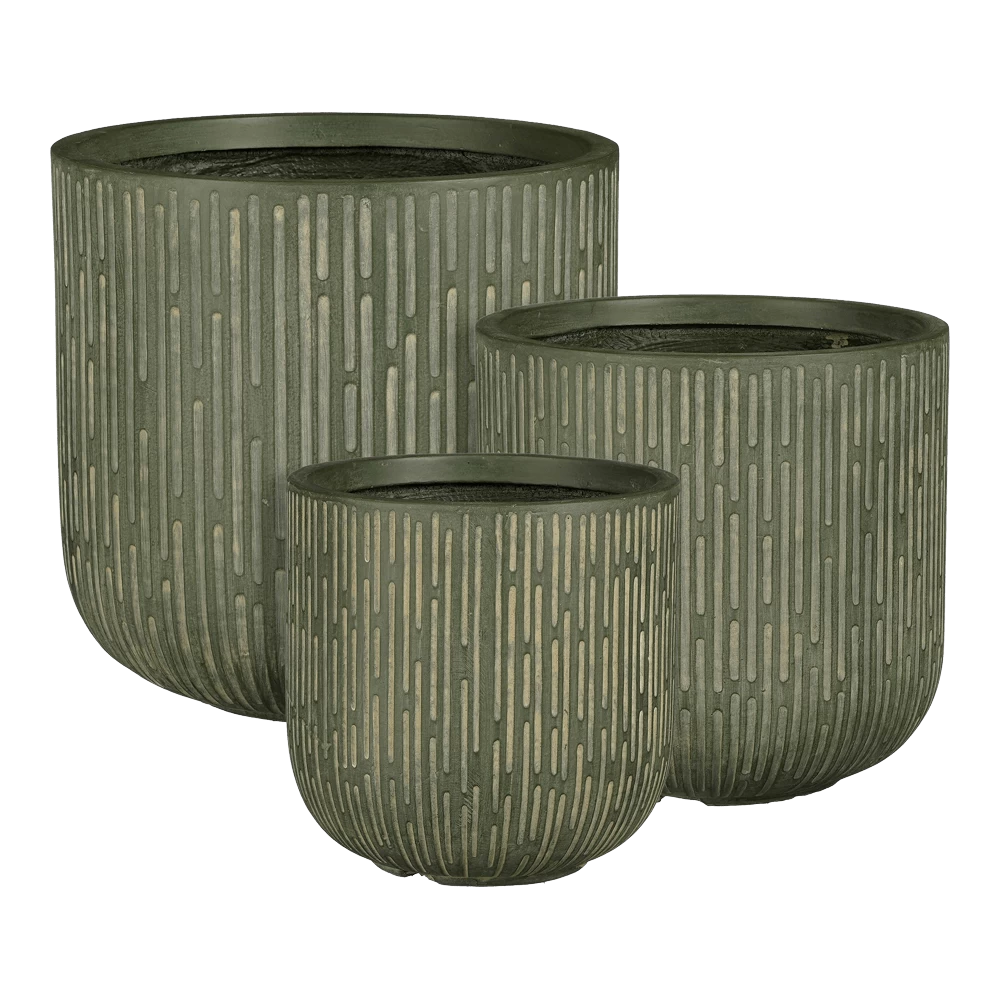 Bloempot Malmo - D26 X H26,5cm - Groen 2 Bloempot Malmo - D26 X H26,5cm - Groen - Afbeelding 2