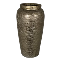 Bloempot Marrakesh Hoog - D18 X H35cm - Zilver Goud
