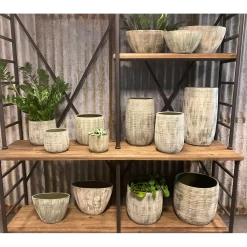 Bloempot Miami Hoog - D26 X H40cm - Groen Cement 3 Bloempot Miami Hoog - D26 X H40cm - Groen Cement -Tuin Verkoop bloempot miami groen cement 2 1 1