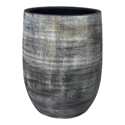 Bloempot Miami Hoog - D29 X H50cm - Zwart Cement