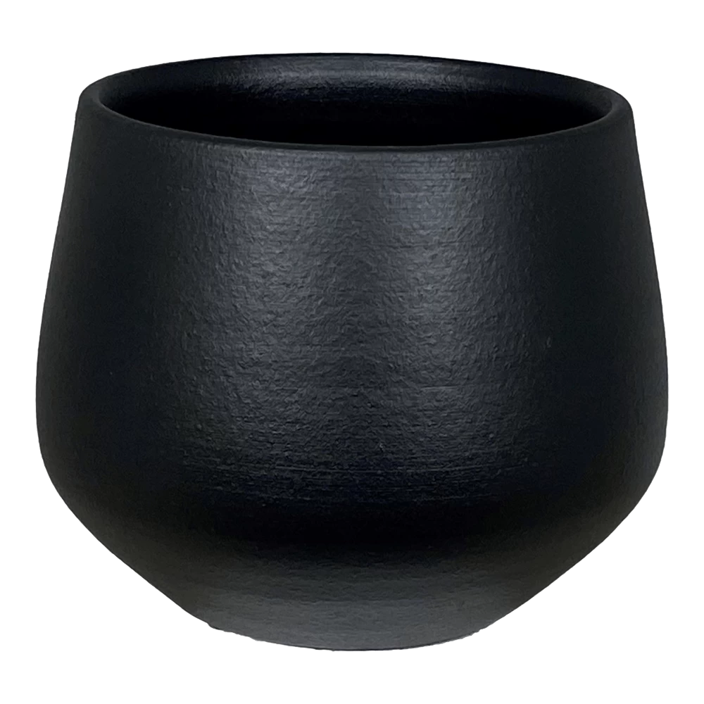 Bloempot Petra - D33 X H31cm - Mat Zwart 1 Bloempot Petra - D33 X H31cm - Mat Zwart