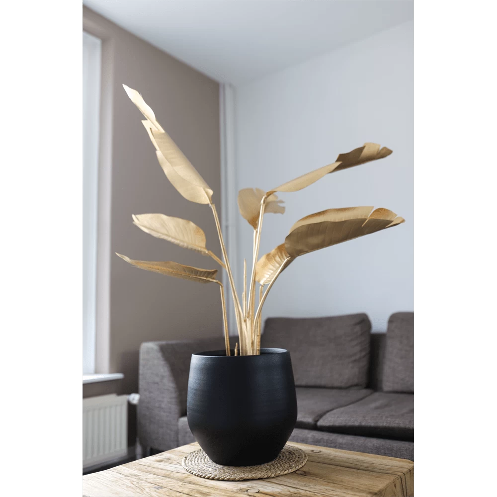 Bloempot Petra - D33 X H31cm - Mat Zwart 2 Bloempot Petra - D33 X H31cm - Mat Zwart - Afbeelding 2