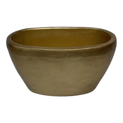 Bloempot Shanon Ovaal - L28 X B18 X H14cm - Mat Goud