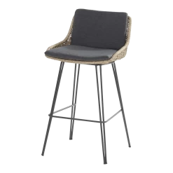 Bohemian Bar Stoel - Naturel - Incl. Kussen