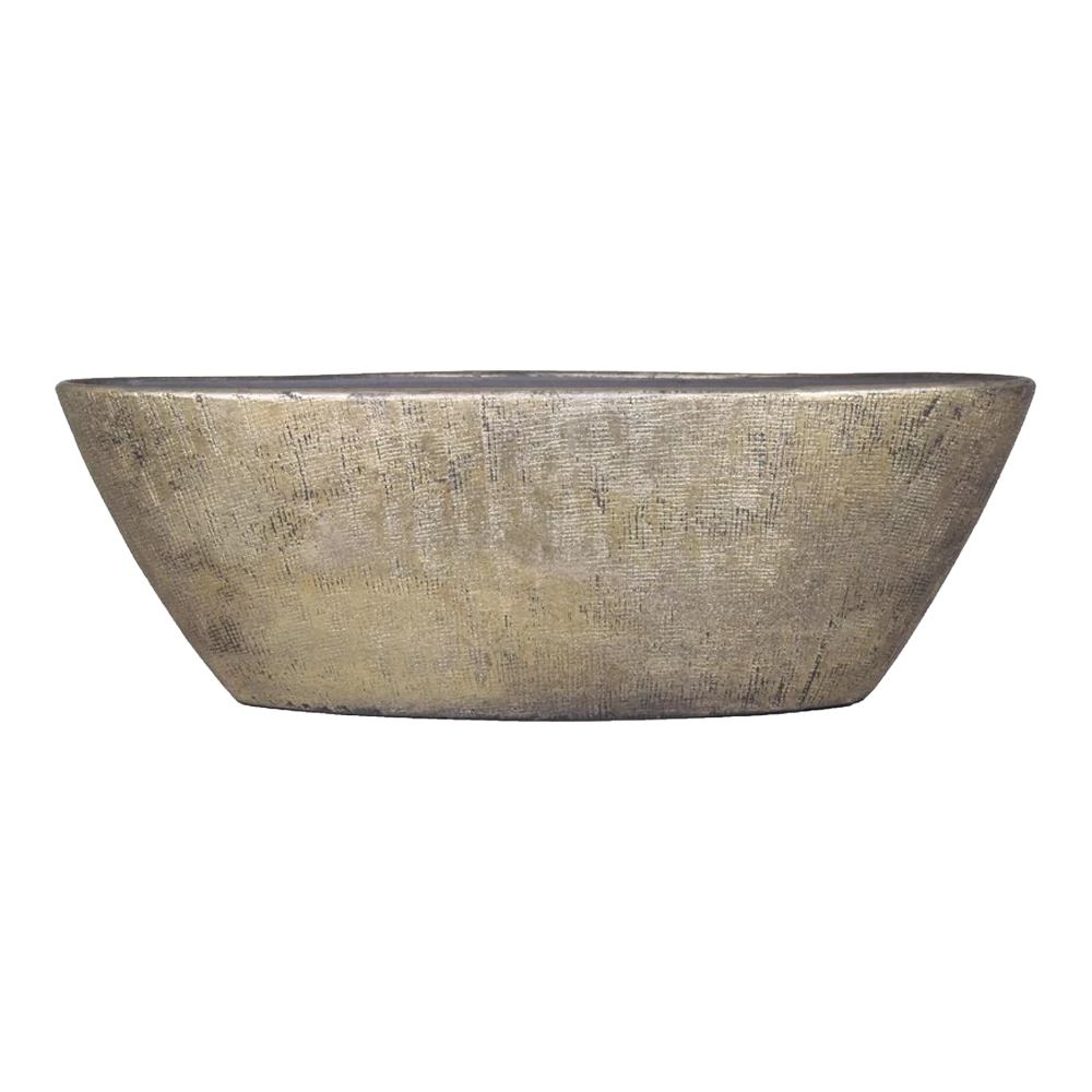 Bloempot Mira Ovaal - L69 X B17 X H25cm - Goud 1 Bloempot Mira Ovaal - L69 X B17 X H25cm - Goud