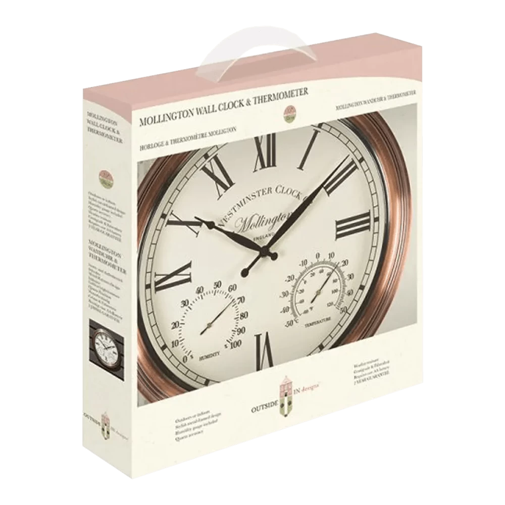 Buitenklok Mollington - 3in1 - 38cm 2 Buitenklok Mollington - 3in1 - 38cm - Afbeelding 2