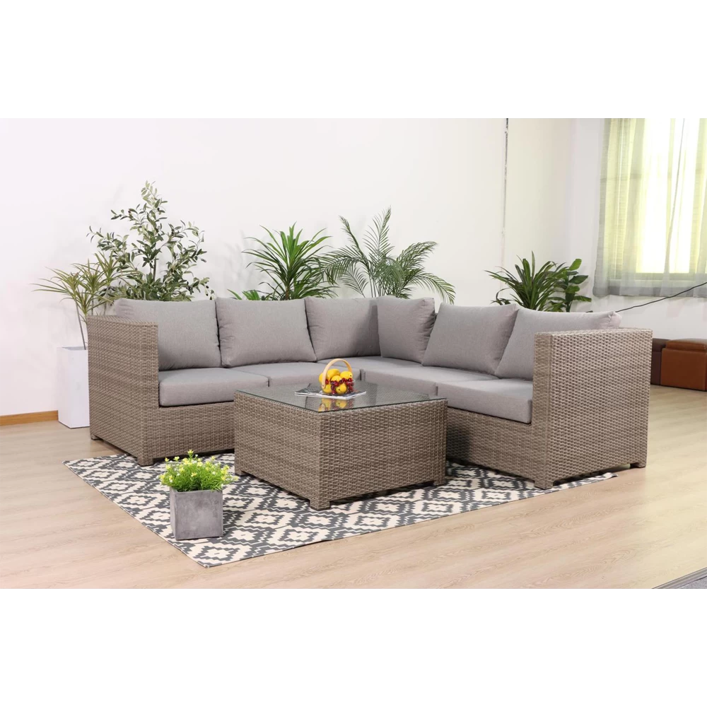 Canada Loungeset Met Salontafel - Wicker Set - Beige 1 Canada Loungeset Met Salontafel - Wicker Set - Beige