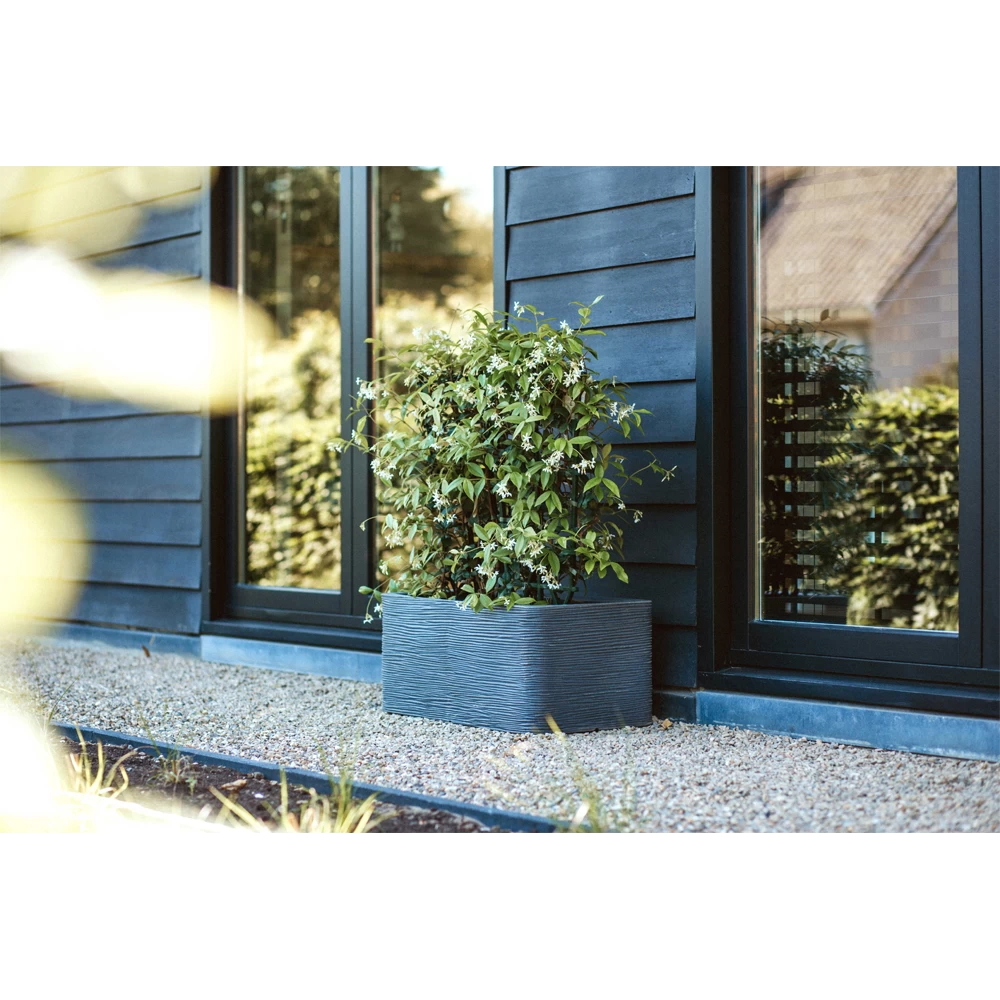 Capi Plantenbak Rechthoek Nature Rib NL - L73 X B39 X H32cm - Donkergrijs - Afbeelding 2