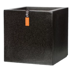 Capi Plantenbak Vierkant Lux Terrazo - L40 X B40 X H40cm - Zwart