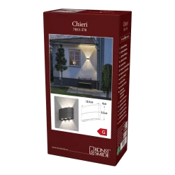 Konstsmide Chieri PowerLED 230V Wandlamp Flush Double Three LED, 6x 1.33W -Tuin Verkoop chieri powerled 230v wandlamp flush double three led 6x 133w netstroom 4