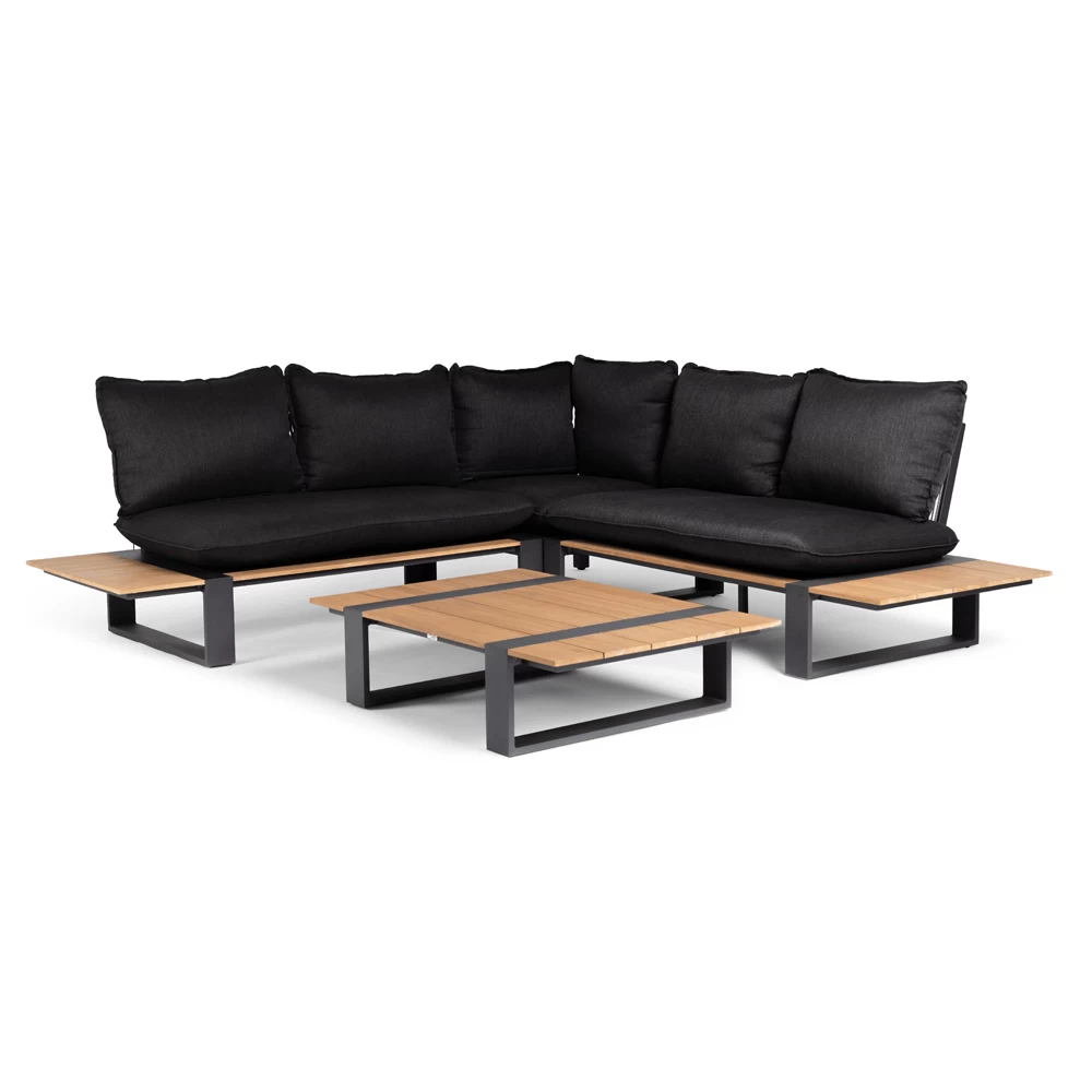 Dawson Teak Loungeset Complete Black 1 Dawson Teak Loungeset Complete Black
