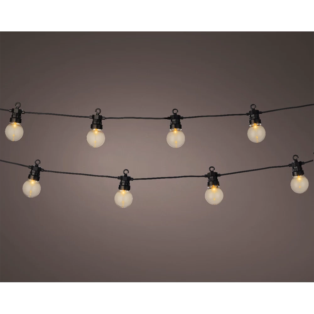 Lumineo Feestverlichting Lichtsnoer - Bolvorm - 950cm - 20 LEDS - Klassiek Warm 2 Lumineo Feestverlichting Lichtsnoer - Bolvorm - 950cm - 20 LEDS - Klassiek Warm - Afbeelding 2