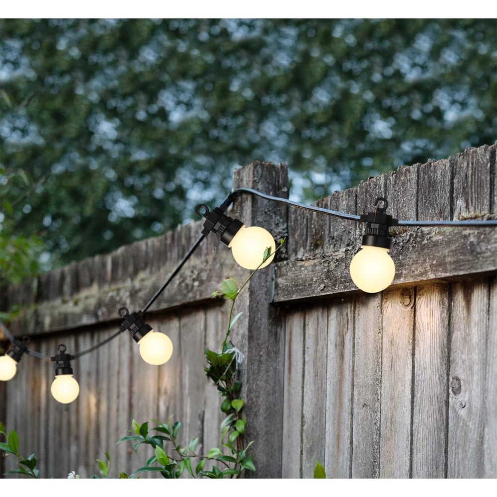 Lumineo Feestverlichting Lichtsnoer - Bolvorm- 950cm - 20 LEDS - Warm Wit 3 Lumineo Feestverlichting Lichtsnoer - Bolvorm- 950cm - 20 LEDS - Warm Wit - Afbeelding 3