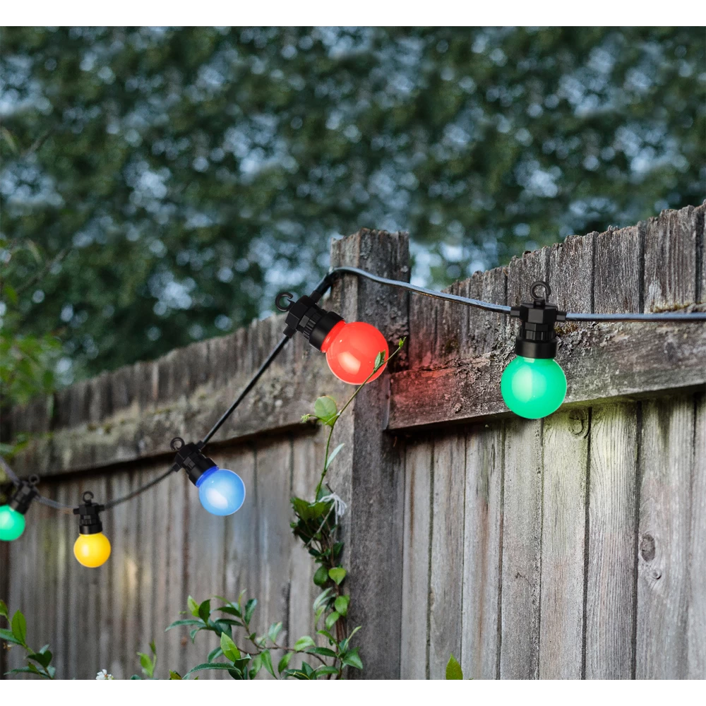 Lumineo Feestverlichting Lichtsnoer - Bolvorm - Twinkel Effect - 950cm - 20 LEDS - Multi 3 Lumineo Feestverlichting Lichtsnoer - Bolvorm - Twinkel Effect - 950cm - 20 LEDS - Multi - Afbeelding 3