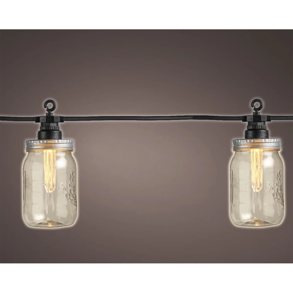 Lumineo Feestverlichting Lichtsnoer Weckpotjes - 950cm - 20 LEDS - Klassiek Warm 2 Lumineo Feestverlichting Lichtsnoer Weckpotjes - 950cm - 20 LEDS - Klassiek Warm - Afbeelding 2