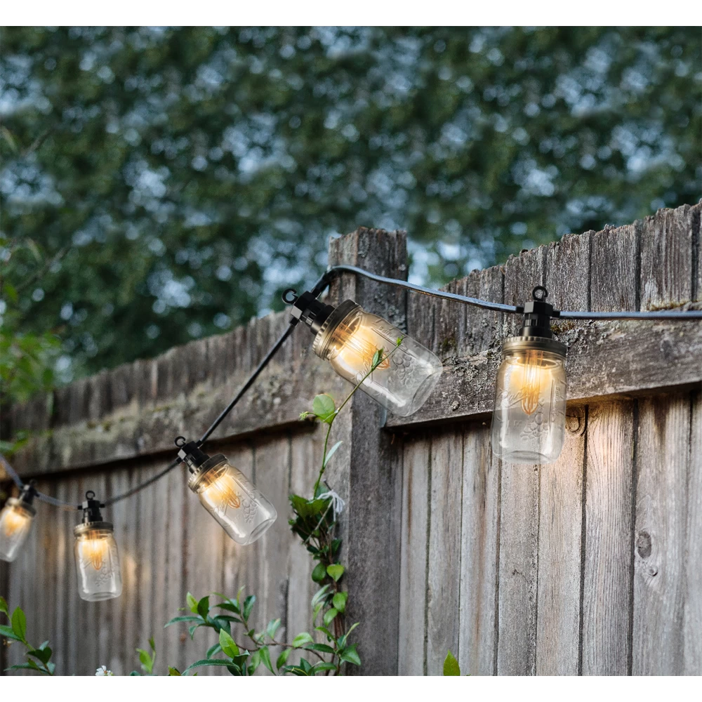 Lumineo Feestverlichting Lichtsnoer Weckpotjes - 950cm - 20 LEDS - Klassiek Warm 4 Lumineo Feestverlichting Lichtsnoer Weckpotjes - 950cm - 20 LEDS - Klassiek Warm - Afbeelding 4