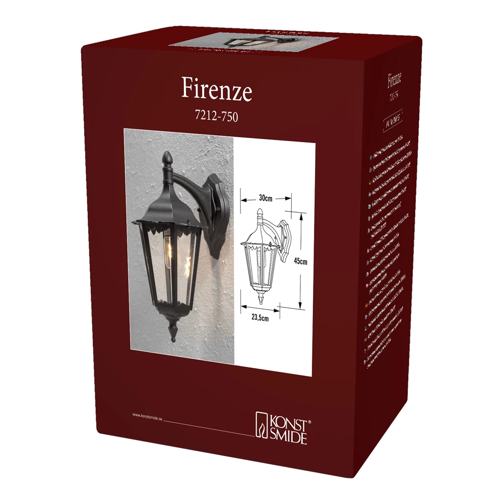 Konstsmide Firenze 230V Wandlamp Neerwaarts 48cm, E27 Max 1x 100W 3 Konstsmide Firenze 230V Wandlamp Neerwaarts 48cm, E27 Max 1x 100W - Afbeelding 3
