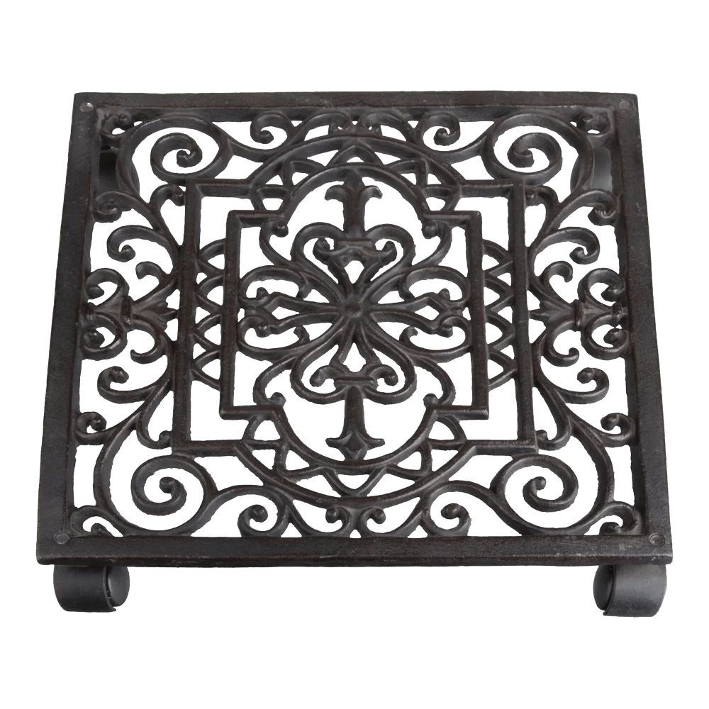 Indoor Gietijzeren Vierkante Plantentrolley L - Esschert's Garden