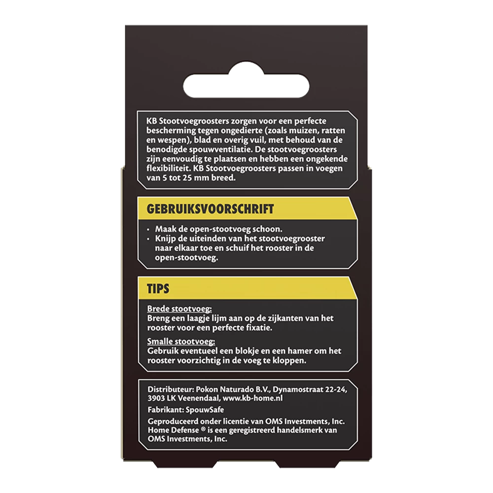 KB Stootvoegrooster RVS 70mm - 10 Stuks - Insecten En Ongedierte - Afbeelding 2