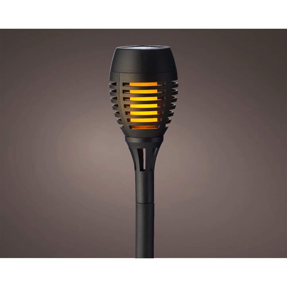 Lumineo LED Solar Tuinfakkel - Vlameffect - D7.5 X H27cm - Zwart - 4st. 2 Lumineo LED Solar Tuinfakkel - Vlameffect - D7.5 X H27cm - Zwart - 4st. - Afbeelding 2