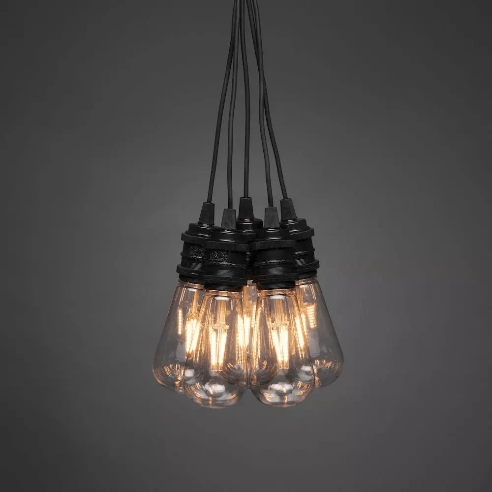 Lichtsnoer Feestverlichting Edison LED Koppelbaar + Dimbaar - Startset - 10m - 10 LED's - Konstsmide