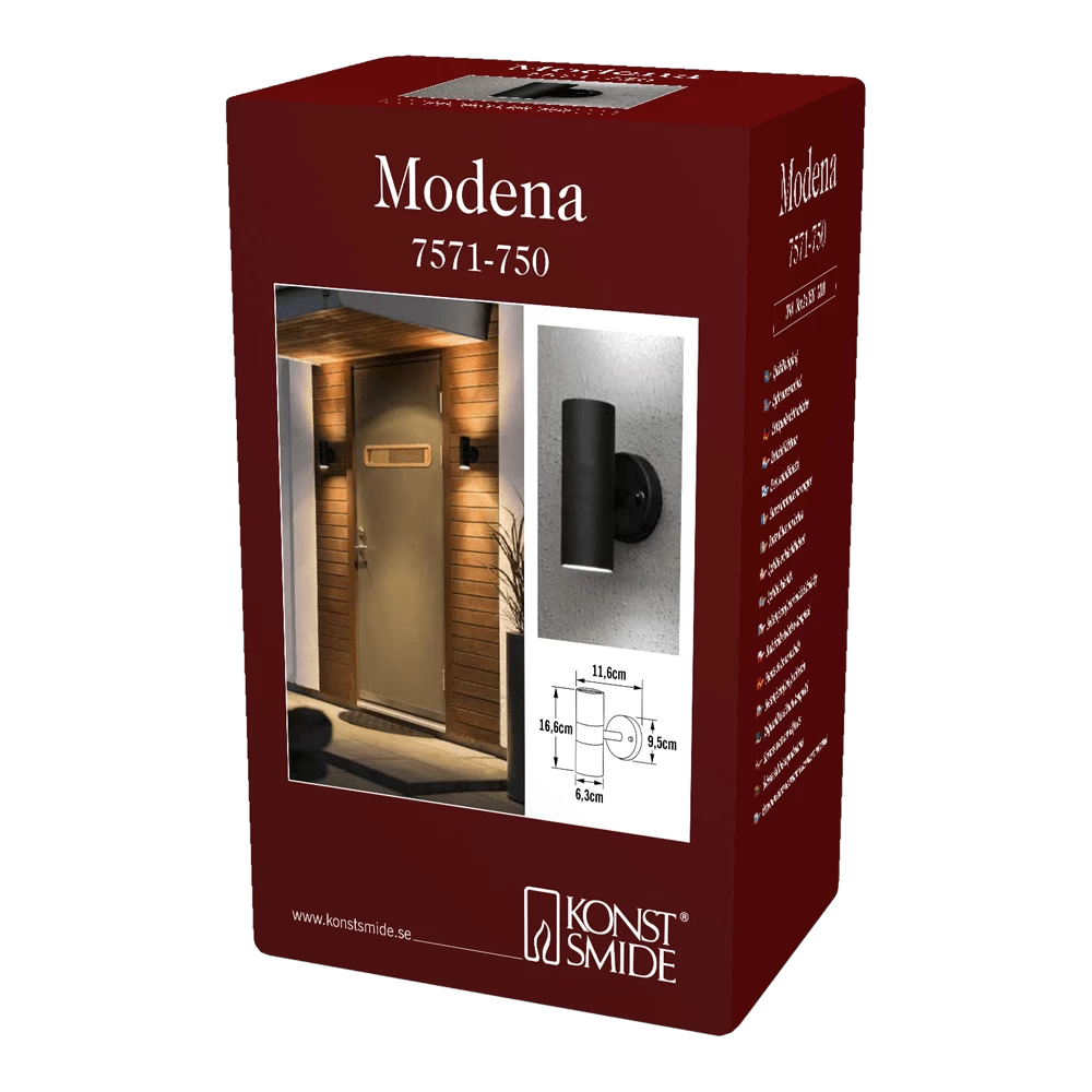 Konstsmide Modena 230V Wandlamp Twinspot 17cm, GU10, Max 2x 35W - Afbeelding 4