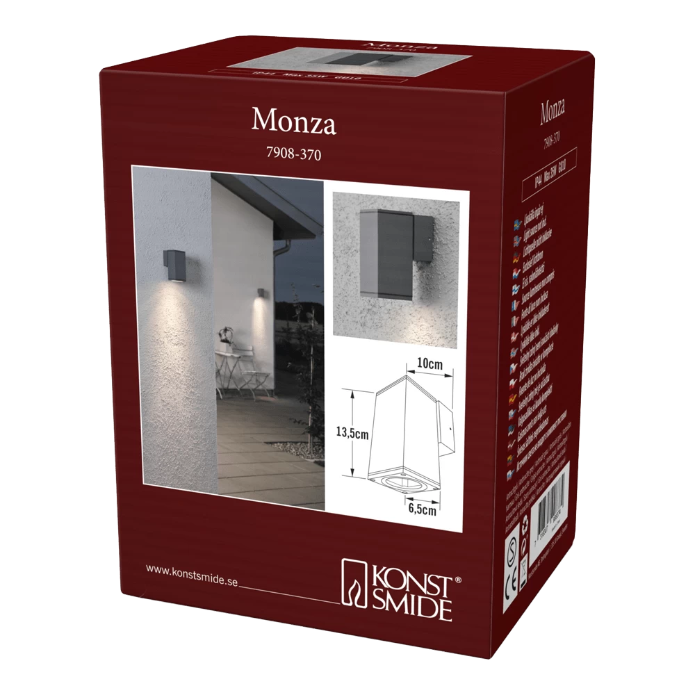 Konstsmide Monza 230V Wandlamp Downspot 13.5cm, GU10 Max 1x 35W 4 Konstsmide Monza 230V Wandlamp Downspot 13.5cm, GU10 Max 1x 35W - Afbeelding 4