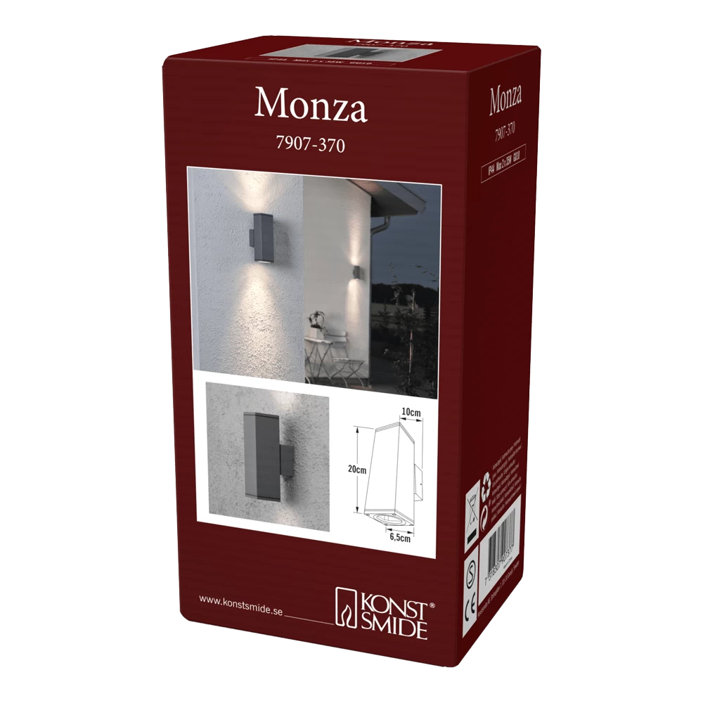 Konstsmide Monza 230V Wandlamp Twinspot 20cm, GU10 Max 2x 35W - Afbeelding 4
