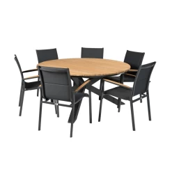 Omnigo Dining Tafel - 150 U00d8 Cm - Teak -Tuin Verkoop omnigo dining tafel 150 cm teak 3