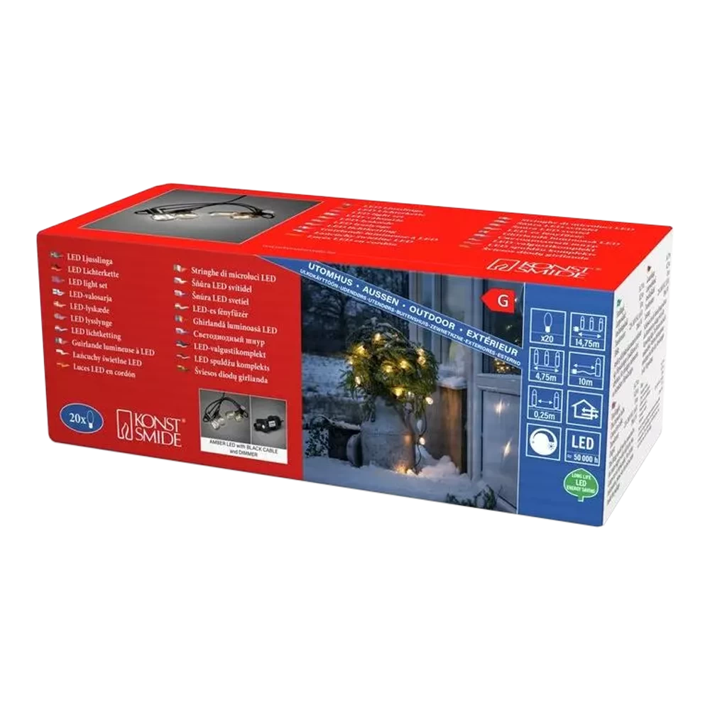 Partylight/Lichtsnoer Feestverlichting LED Dimbaar - 4.75m 20 LED's - Konstsmide - Afbeelding 5