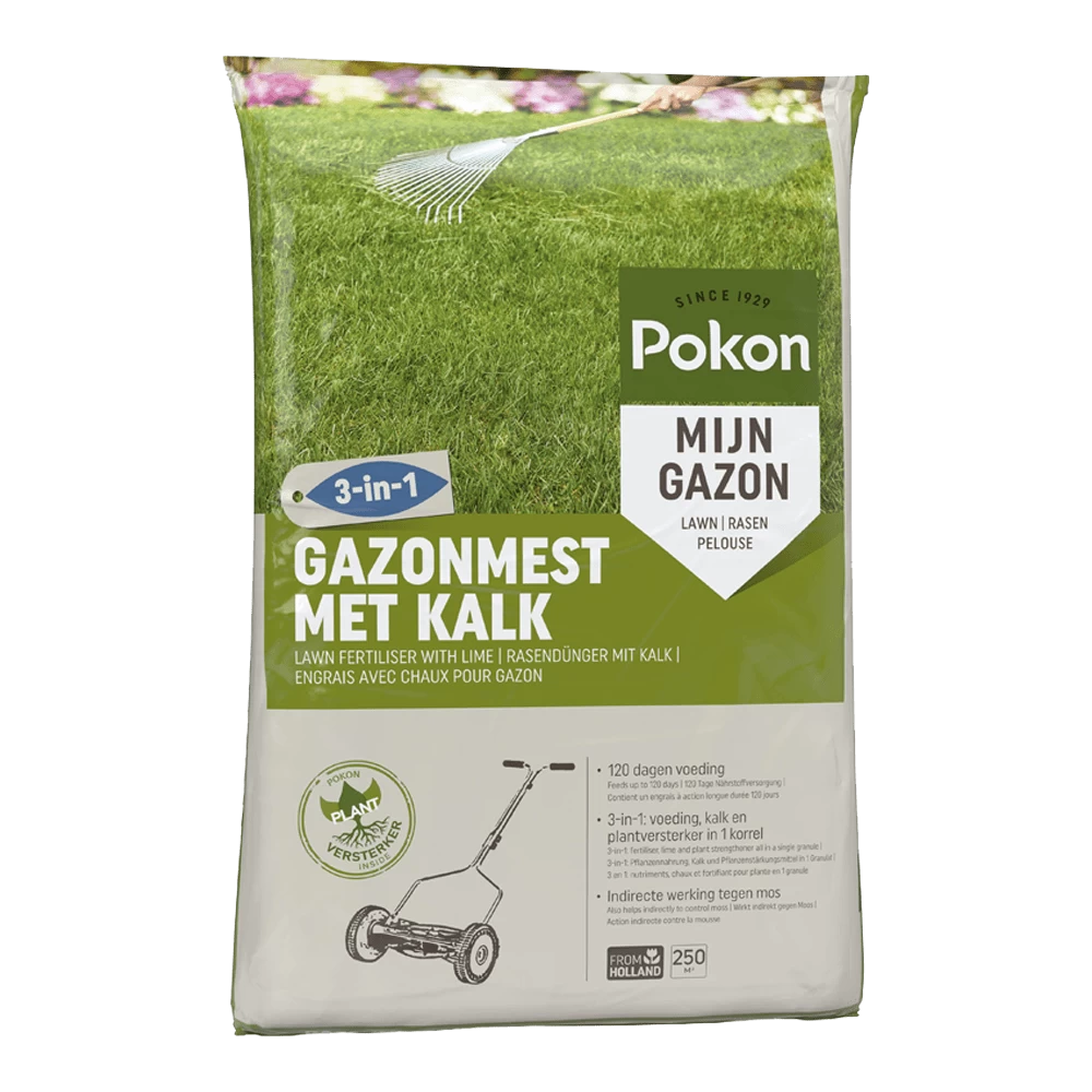 Pokon Gazonmest Met Kalk 16,8kg Voor 250mu00b2 - Gazonmeststof, Gazonkalk