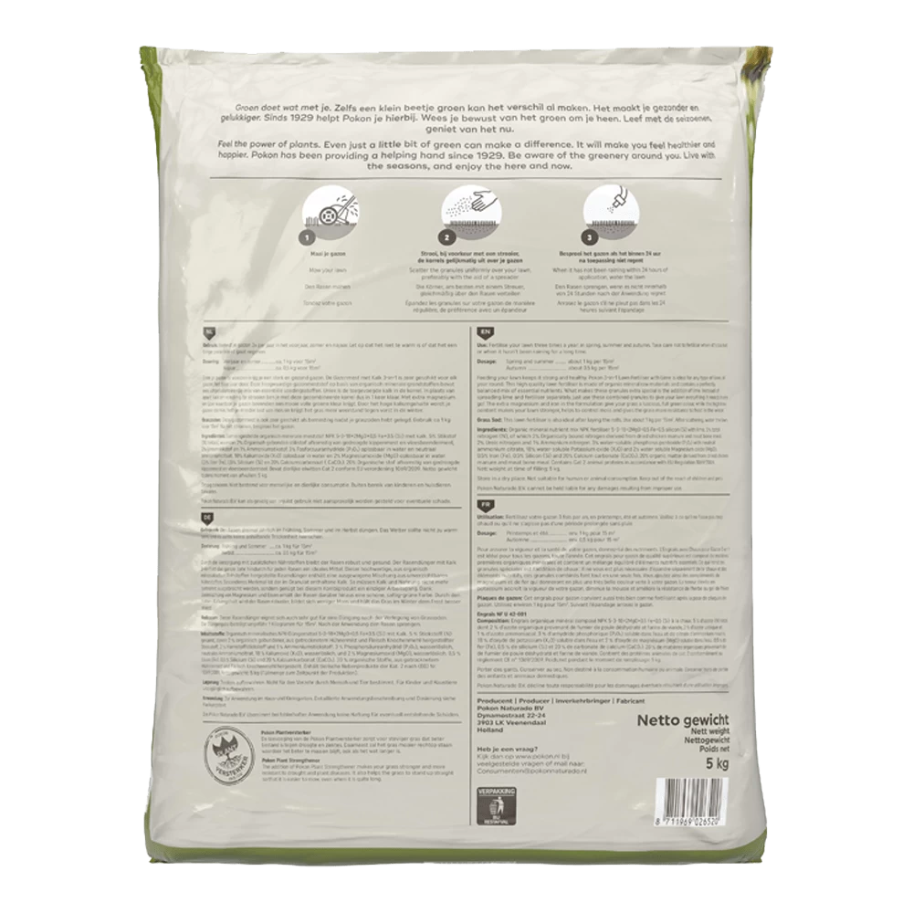 Pokon Gazonmest Met Kalk 5kg Voor 75mu00b2 - Gazonmeststof, Gazonkalk - Afbeelding 2