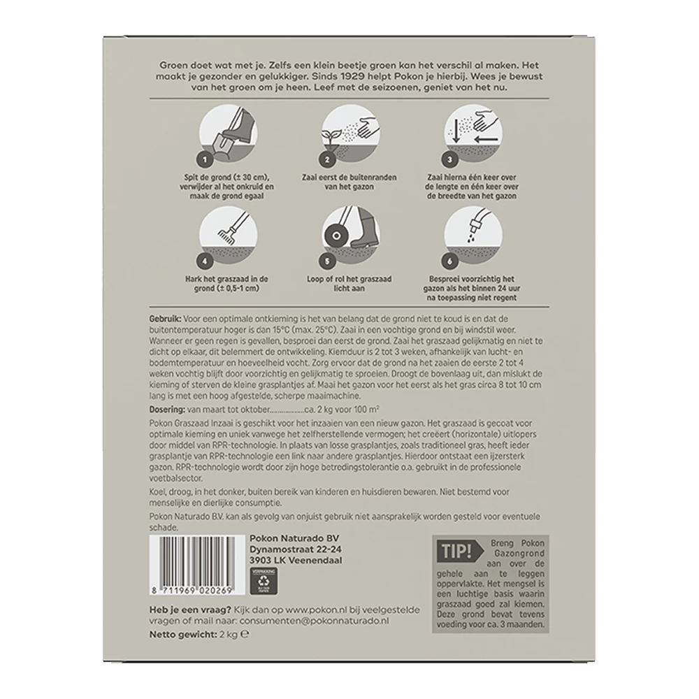 Pokon Graszaad Inzaai 2kg - Graszaad 2 Pokon Graszaad Inzaai 2kg - Graszaad - Afbeelding 2