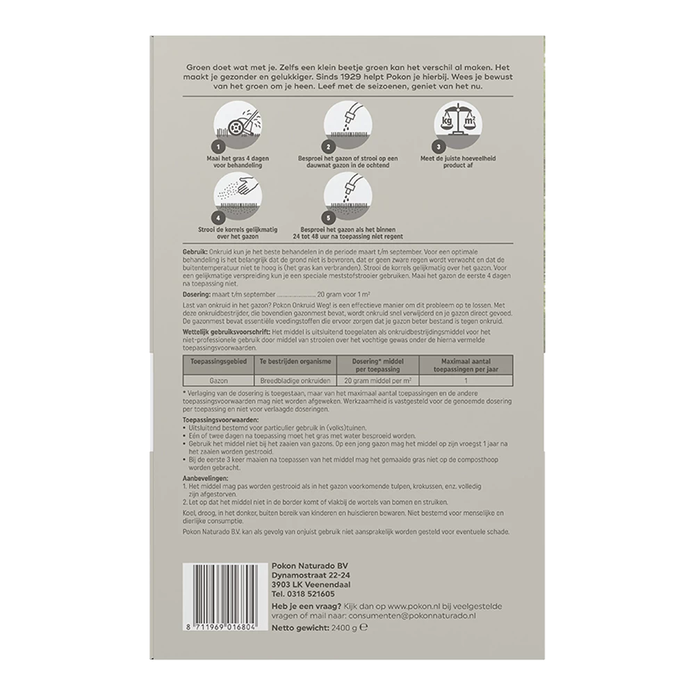 Pokon Onkruid Weg! 2,4kg Voor 120mu00b2 - Onkruid En Aanslag - Afbeelding 2