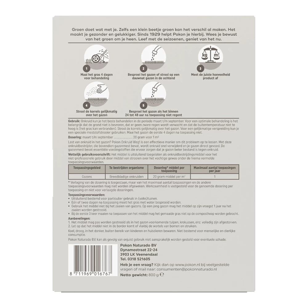 Pokon Onkruid Weg! 800gr Voor 40mu00b2 - Onkruid En Aanslag 2 Pokon Onkruid Weg! 800gr Voor 40mu00b2 - Onkruid En Aanslag - Afbeelding 2