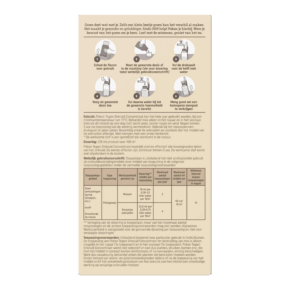 Pokon Tegen Onkruid Concentraat 225ml - Onkruid En Aanslag 2 Pokon Tegen Onkruid Concentraat 225ml - Onkruid En Aanslag - Afbeelding 2