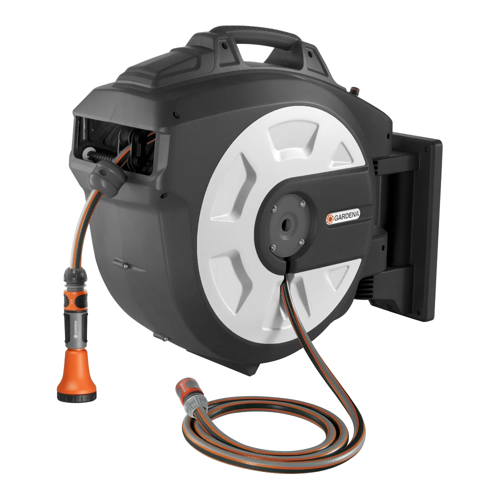 Roll-up Auto Met Broes - 35m - Wit - Gardena 1 Roll-up Auto Met Broes - 35m - Wit - Gardena