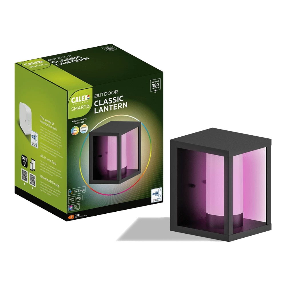 Calex Smart Outdoor Wandlamp/Klassieke Lantaren RGB CCT - 4W 380lm
