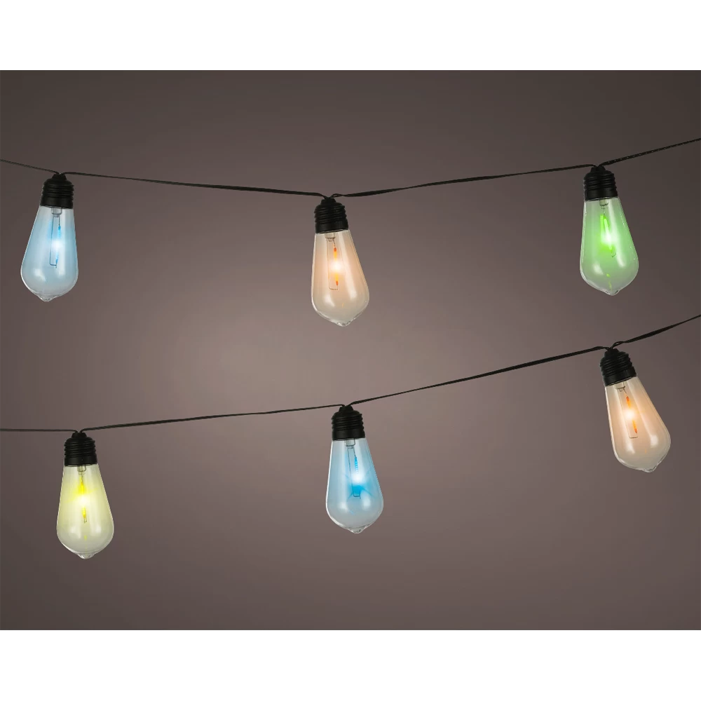 Lumineo Solar Feestverlichting Lichtsnoer - Flashing Effect - 180cm - 10 LEDS - Multi - Afbeelding 2