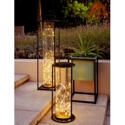 Lumineo Solar Lantaarn - LED - D15 X H42cm - Zwart -Tuin Verkoop solar lantaarn led d15 x h42cm zwart solar 3 3