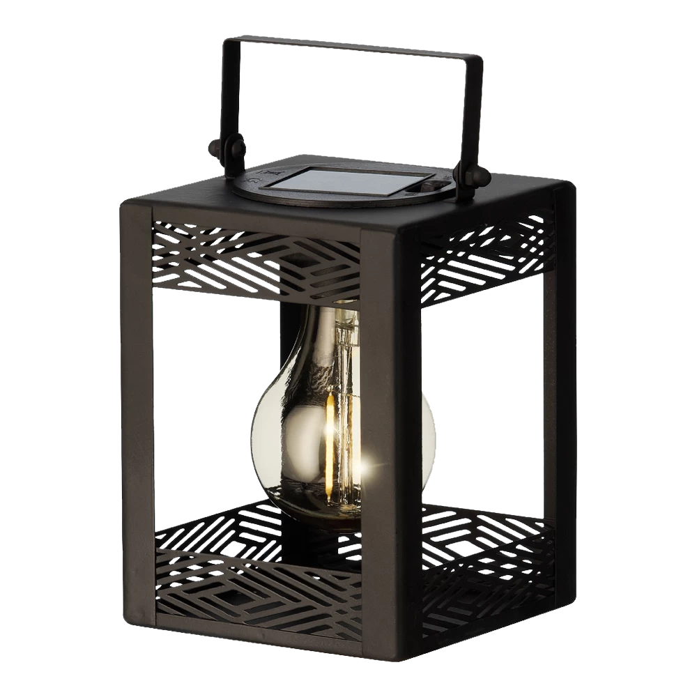 Lumineo Solar Set Met Tuinlamp En Lantaarn - LED - D10.5 X H80cm - Zwart - 4st. - Afbeelding 4