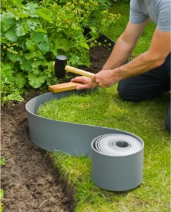Tuinborderrand PE Grijs 3mm - 10x0,15m - Nature -Tuin Verkoop tuinborderrand pe grijs 3mm 10x0 15m nature 3